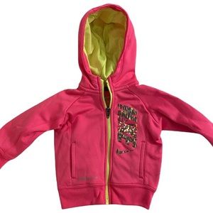 NIKE Toddler Girl’s Therma-Fit Track Jacket in Pink/Neon Yellow. Size: 12 Months